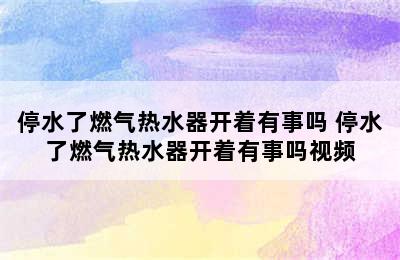 停水了燃气热水器开着有事吗 停水了燃气热水器开着有事吗视频